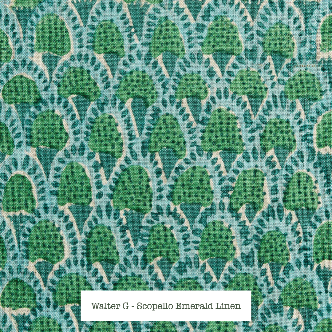 Walter G - Scopello Emerald Linen,  Birch and Ballota Custom Lampshade